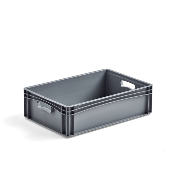 600x400x170mm 32 Liter a grey plastic container with handles for Starfex eurobox holder. plastboks, euroboks til holder for eurobokser